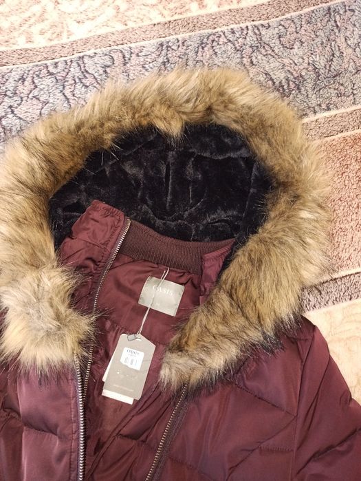 Новий пуховик Oasis XS-S 34-36 куртка довга ХС-С бордовий демі HM