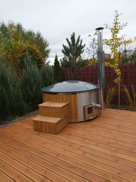 Balia Ogrodowa Bania Ruska Gorąca Beczka Kąpielowa Jacuzzi Led Spa