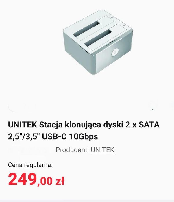 UNITEK Stacja klinująca dyski 2xSATA