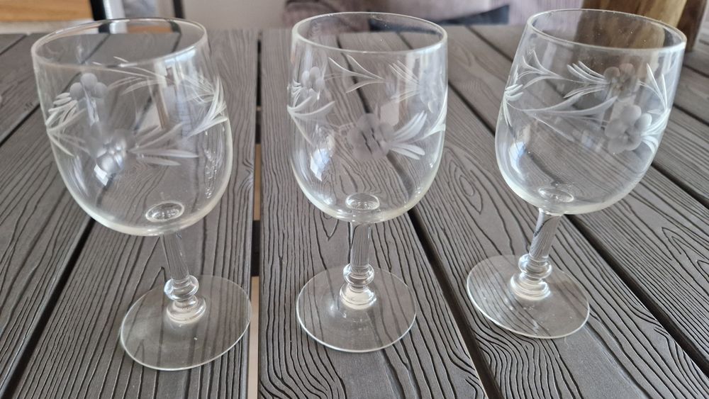 3 copos de pé de cristal vidro clássicos