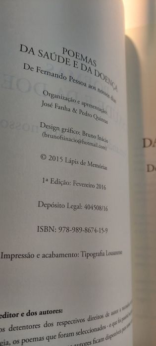 Poemas da Saúde e da Doença, de Fernando Pessoa aos Nossos Dias