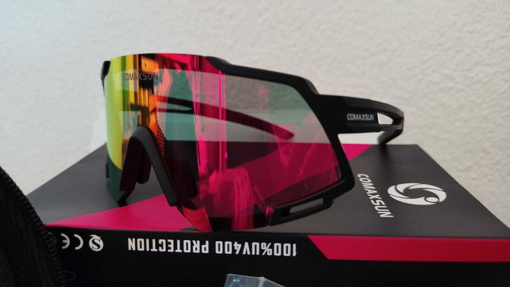 Óculos Desportivos/Ciclismo COMAXSUN Polarizados UV400 | 5 Lentes | Novos