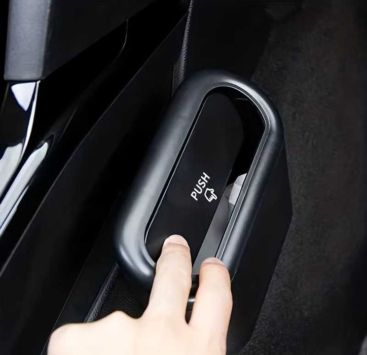 Mini Caixote do Lixo para Carro em ABS com Tampa de Pressão Organizador Interior NOVO