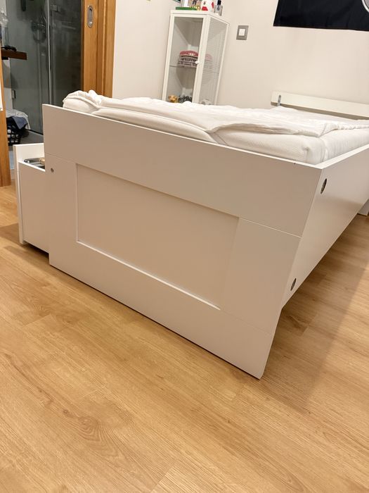 Cama IKEA Brimnes 80x200 + 2 colchões