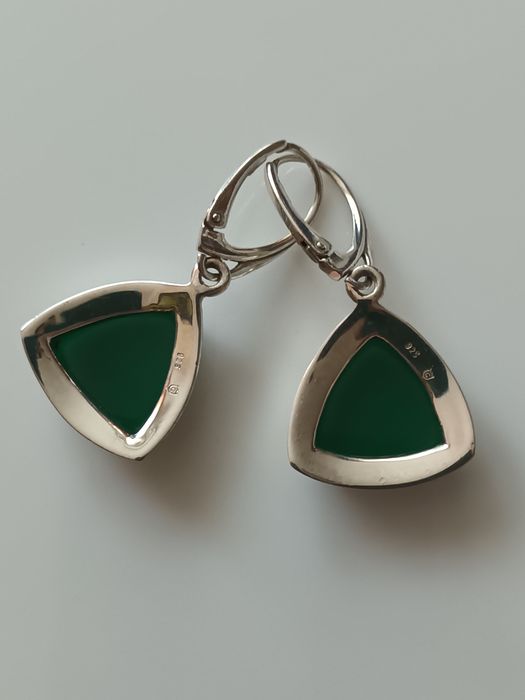 Kolczyki że srebra próby 925 z ONYKSAMI VERDE 11CT