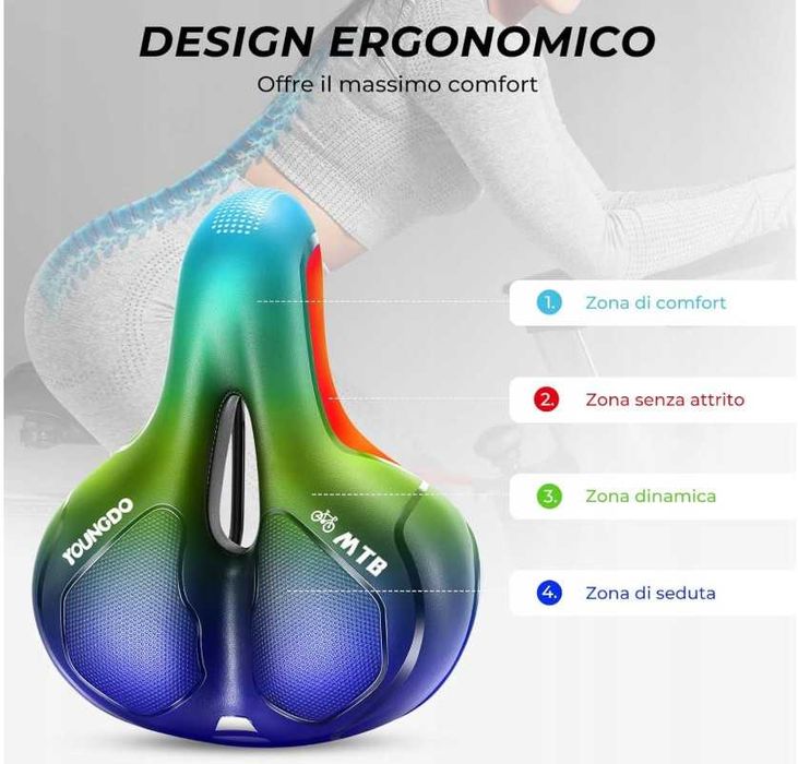 Ergonomiczne, żelowe siodełko rowerowe dla mężczyzn i kobiet YOUNGDO