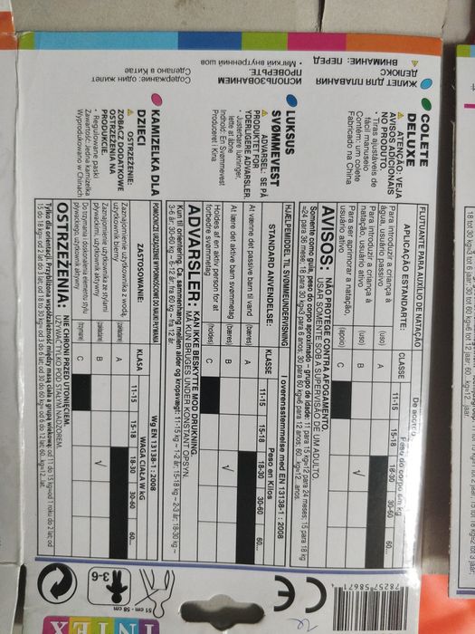 Colete insuflável para criança