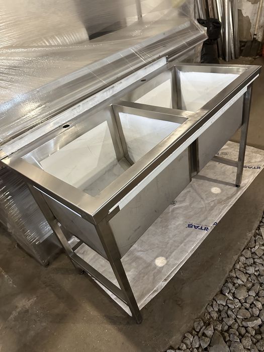 Ванна моечная двухсекционная нерж мойка две секции