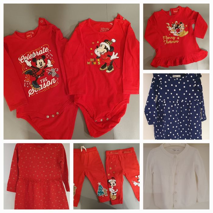 Paczka ubranek świątecznych r.74-86