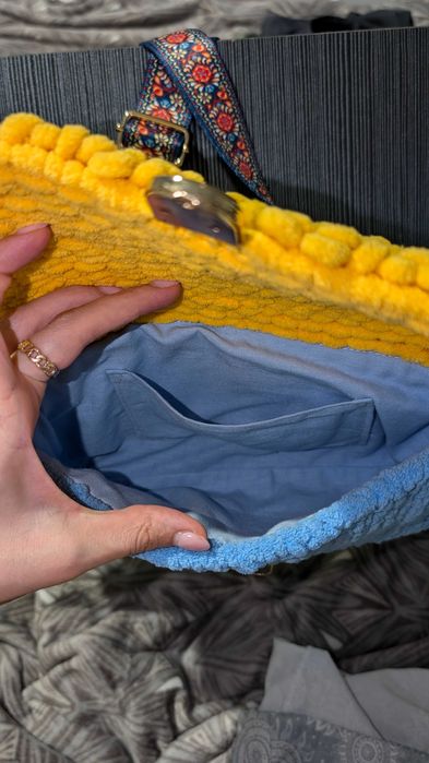 Pluszowa torba, dzianinowa.