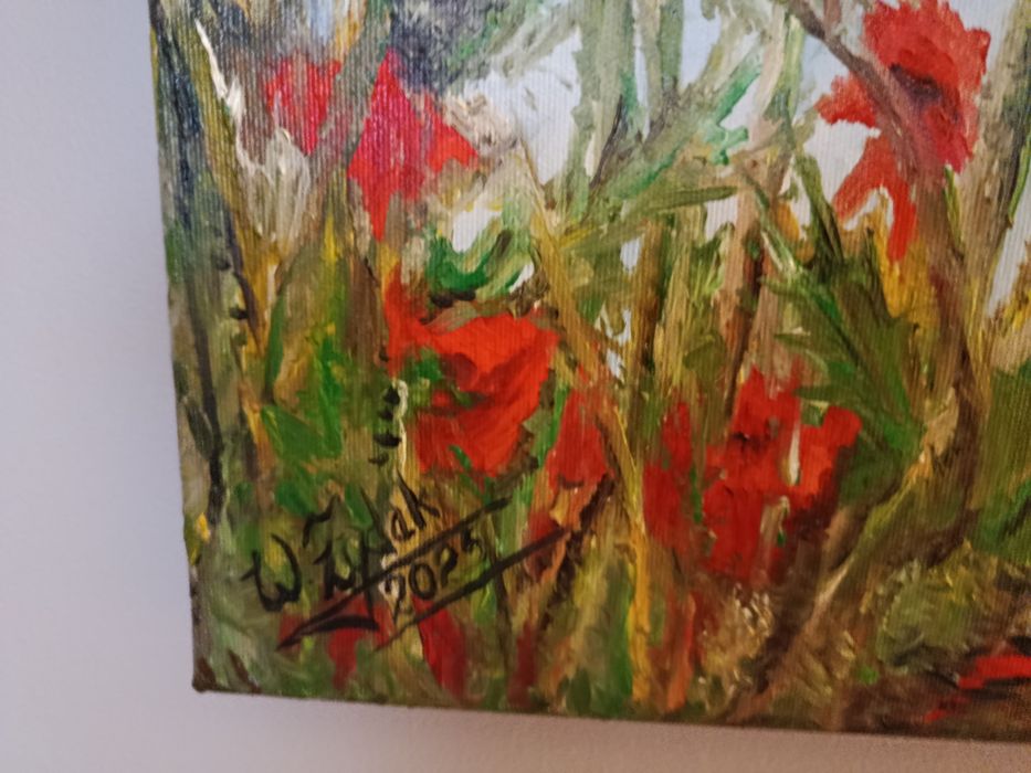 Duży obraz olejny Maki