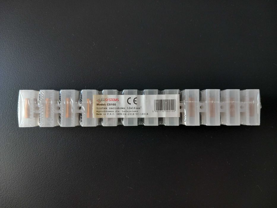 Listwa zaciskowa 12 x 16 mm2, biała, nowa