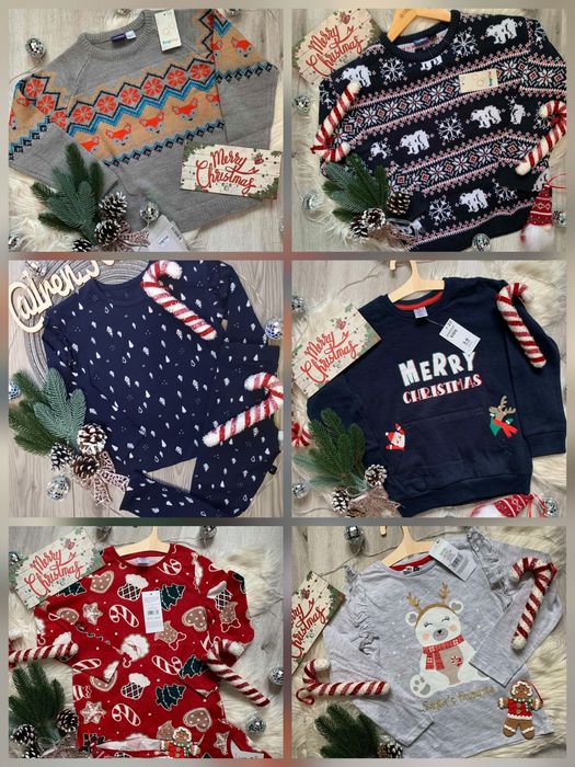 Новорічний светр одяг хлопчик/дівчинка від 0 міс. до 14 р, НОВИЙ