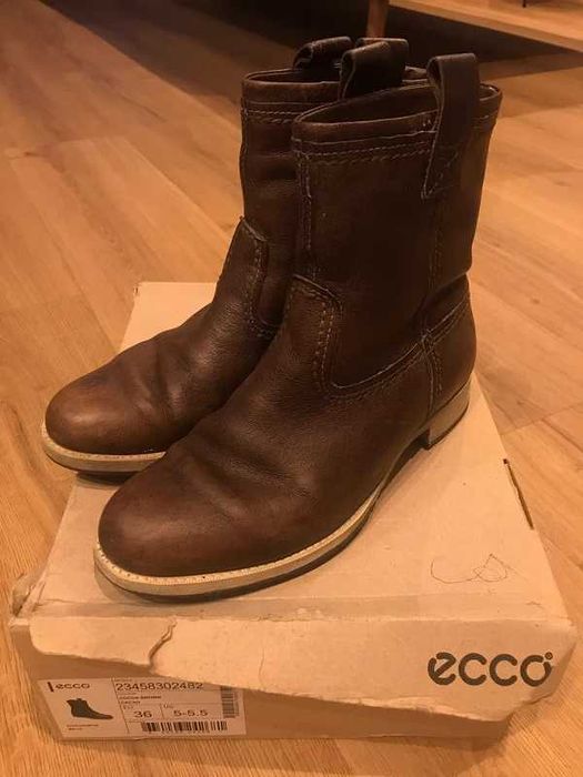 Botki Ecco Saunter brązowe skórzane 36 – wygodne i ponadczasowe