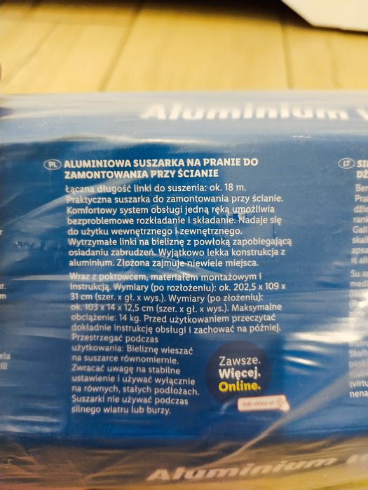 Suszarka ogrodowa  na pranie do zamontowania przy ścianie