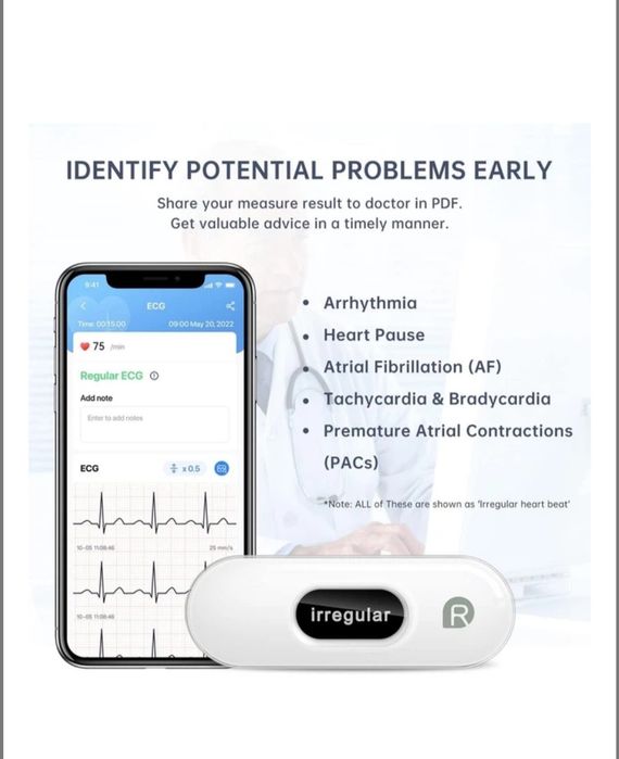 Портативний ЕКГ, CheckMe DuoEK-S Bluetooth бездротовий ЕКГ-метр