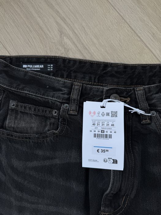 Широкі Джинси Pull&Bear Wide Fit Оригінал Нові Широкие Джинсы Чорні