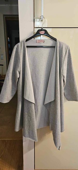 Szara narzutka dresowa z wiskozą cover up XL