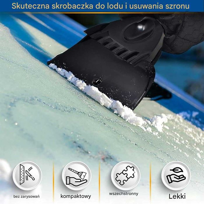 Skrobaczka samochodowa z rękawicą ocieplana samochodow skrobak do szyb