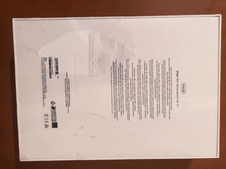 Apple iPad 10.2'' Wi-Fi - 64GB-Cinzento Sideral - 9ª Geração, Novo.