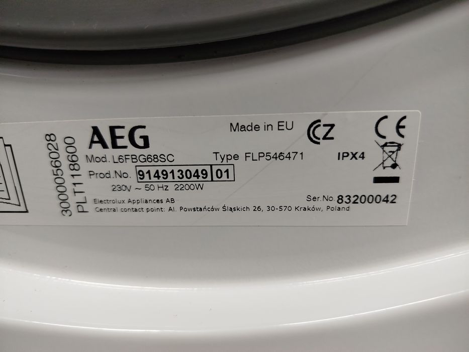 Пральна машина фірми AEG, модель L6FBG68LC