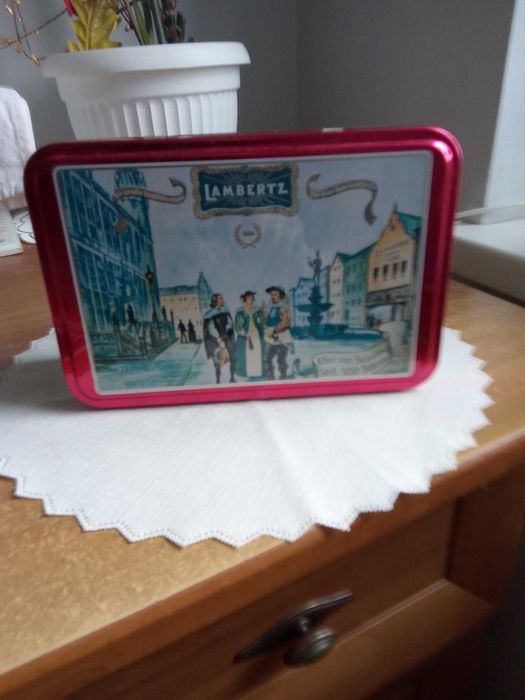 Pudełko metalowe prostokątne kolorowe Lambertz