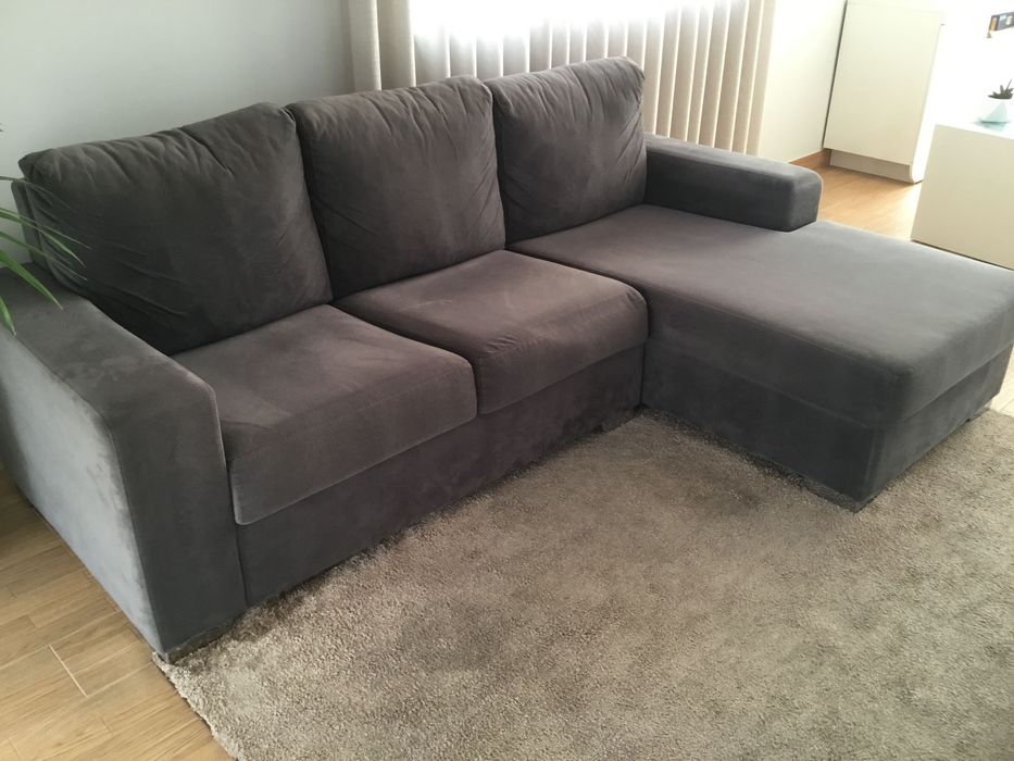 Sofá de 3 lugares com chaise long