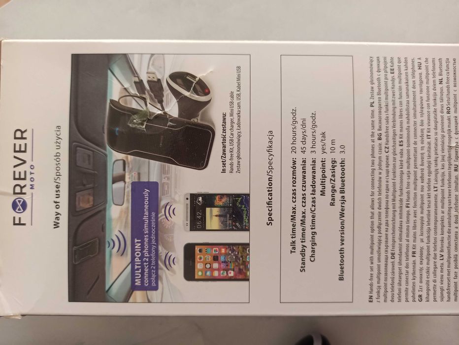 Zestaw głośnomówiący bluetooth Forever BK-100