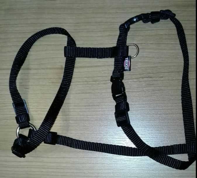 Coleira "Mac Leather" + Arnês "Trixie" para cão tam. S - artigos novos