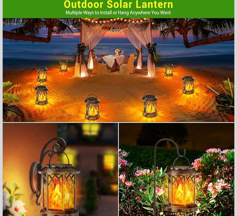 Wiszące lampy solarne do ogrodu, na zewnątrz