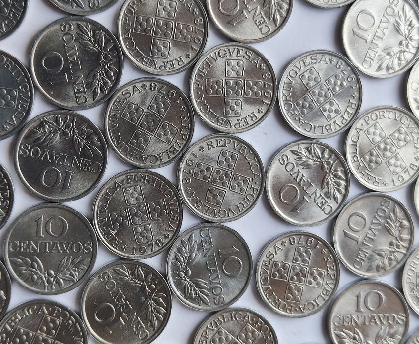 190 moedas novas de saco de 10 centavos de 1978