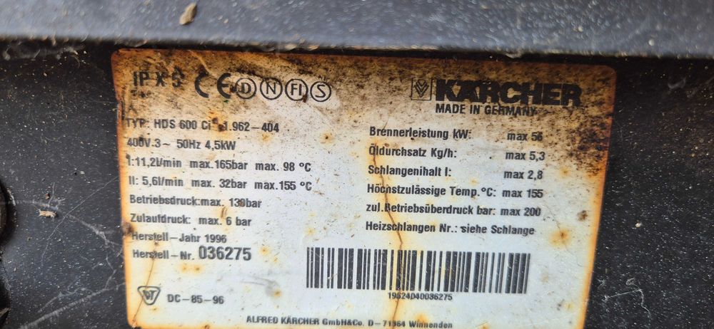 Myjka ciśnieniowa cieplowodna Karcher HDS 600 Ci