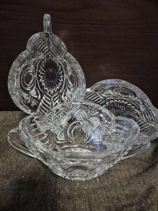 Хрусталь конфетница, сахарница, салатник, фруктовница, ладья, ваза рар