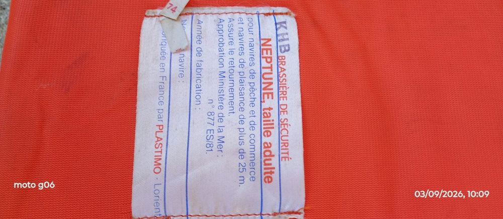 Colete salva vidas em bom estado