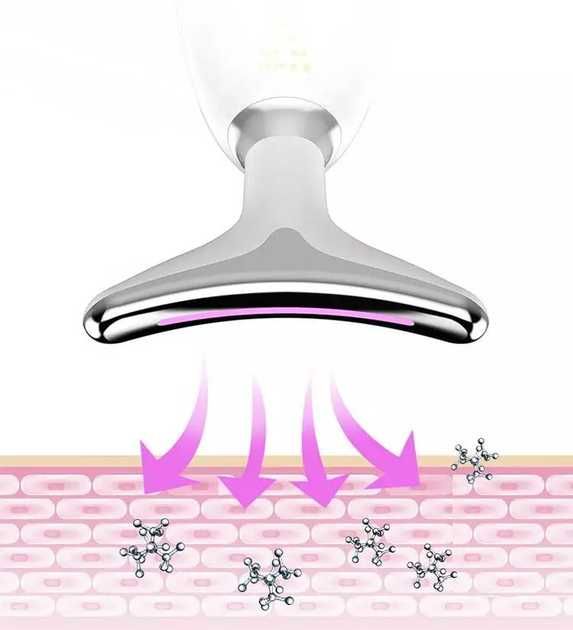 Мікрострумовий масажер для обличчя та шиї ES-1081 з LED та підігрівом