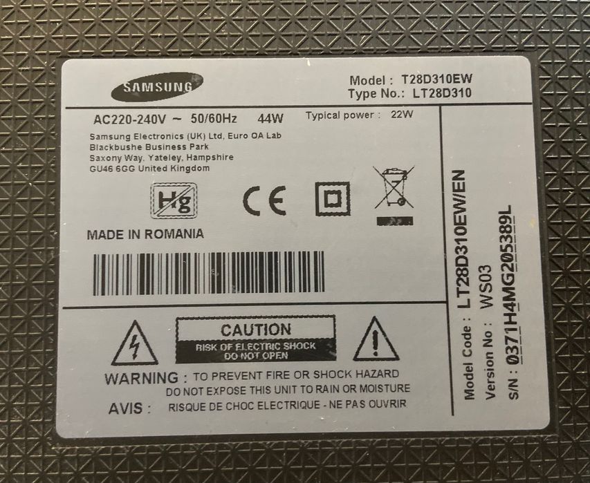 TV Monitor Samsung 28" T28D310 - com Comando