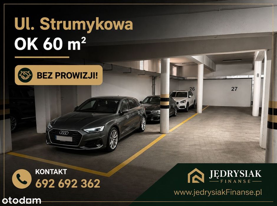 Wyjątkowe miejsce postojowe ok. 60 m² – 3 auta! Bez prowizji !
