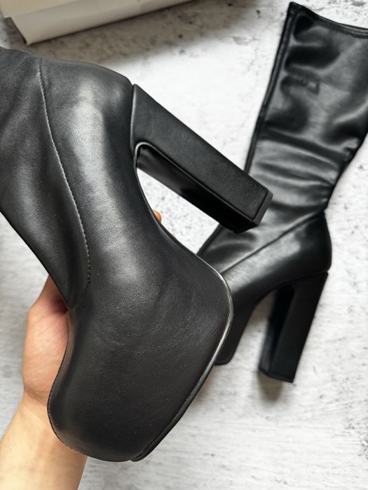 Botki kozaki na platformie Steve Madden Tantalizer damskie czarne 39
