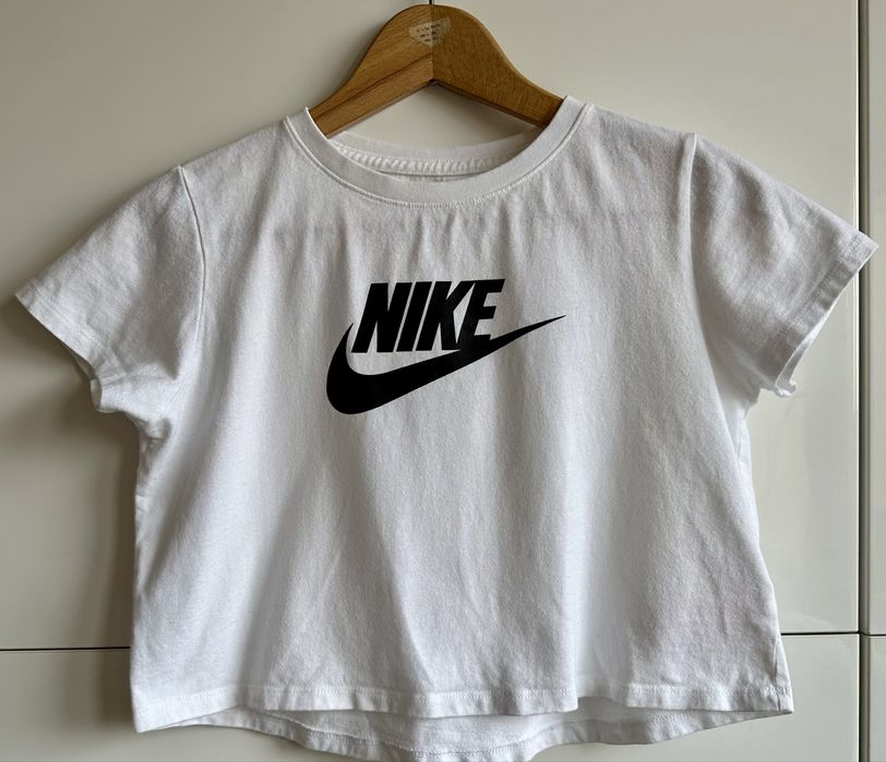 Nike crop style T-shirt sporty girl biały 146–156 cm