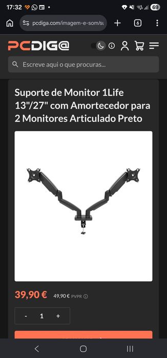 Suporte para 2  Monitores, Articulados