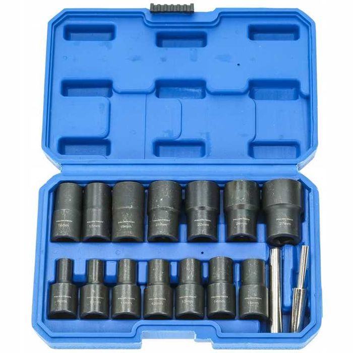 Набір головок для пошкоджених  граней гайок 1/2 8-27 мм 16 шт. FT0827