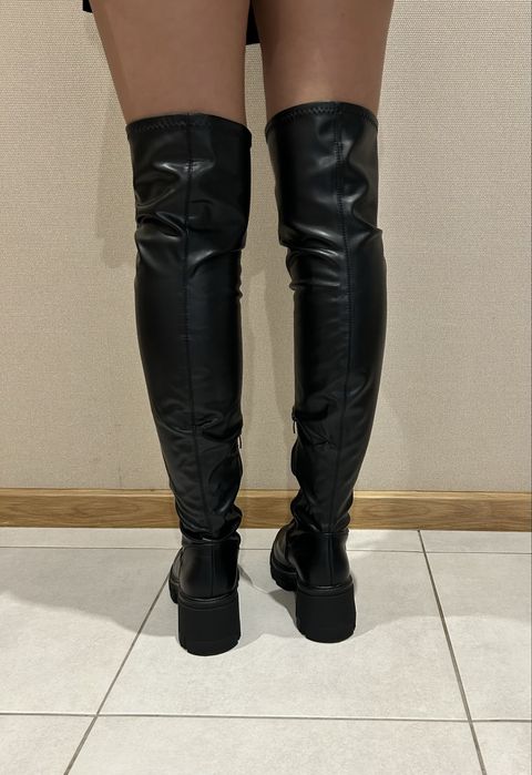 Женские сапоги, демисезонная обувь. Ботфорты эко-кожа