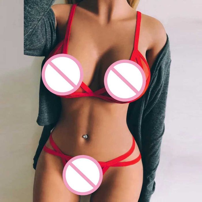 komplet bielizny erotycznej siatkowy gorset czerwony rozmiar XL