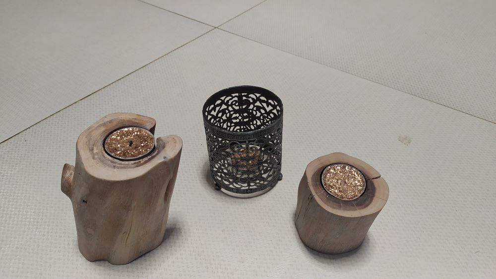 Zestaw 3 tea light świeczniki