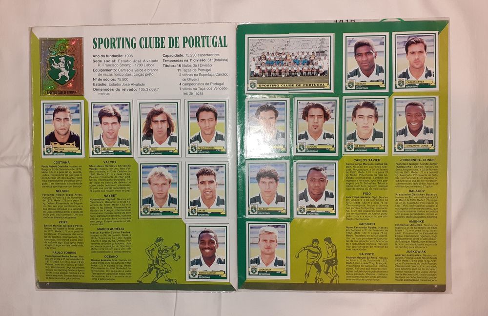 Caderneta Completa Futebol 94-95 Estrelas do Campeonato - Panini