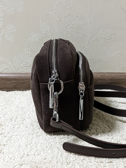 Женская сумка кроссбоди из натуральной замши Polina & Eiterou шоколад