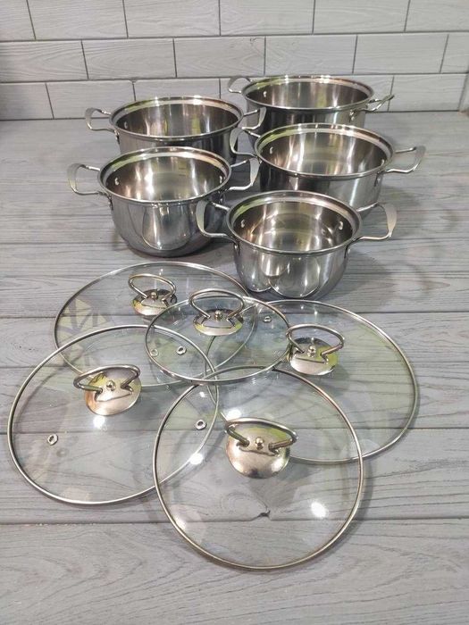 Набор посуды‼️ Набор каструль 5шт‼️ Набір посуду каструль з кришками