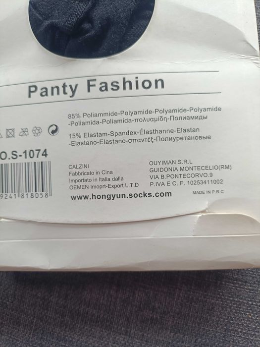 Rajstopy 36 czarne ze wzorem