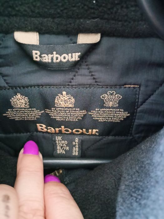 Kurtka Barbour pikowana 34/36 czarna jesień