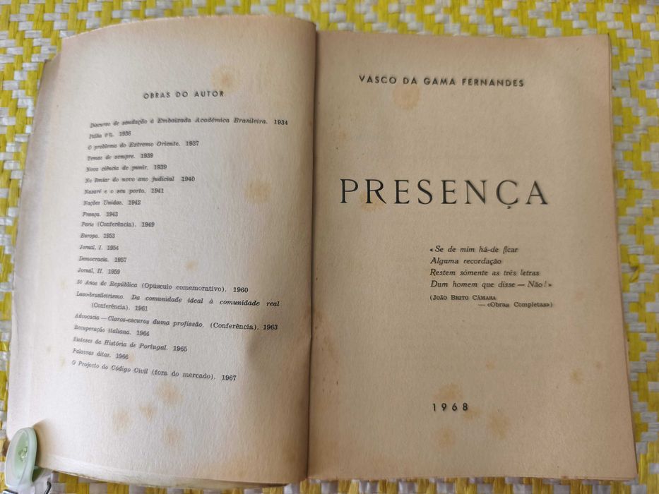 PRESENÇA – Volumes – I - II
Vasco da Gama Fernandes